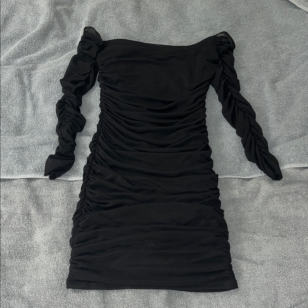 Windsor black ruched dress